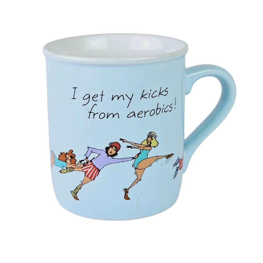 Vintage 1984 Hallmark Mugs "I Get My Kicks from Aerobics" Coffee Cup